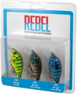 Rebel Bluegill Squarebill Crankbait 3-Piece Variety Pack